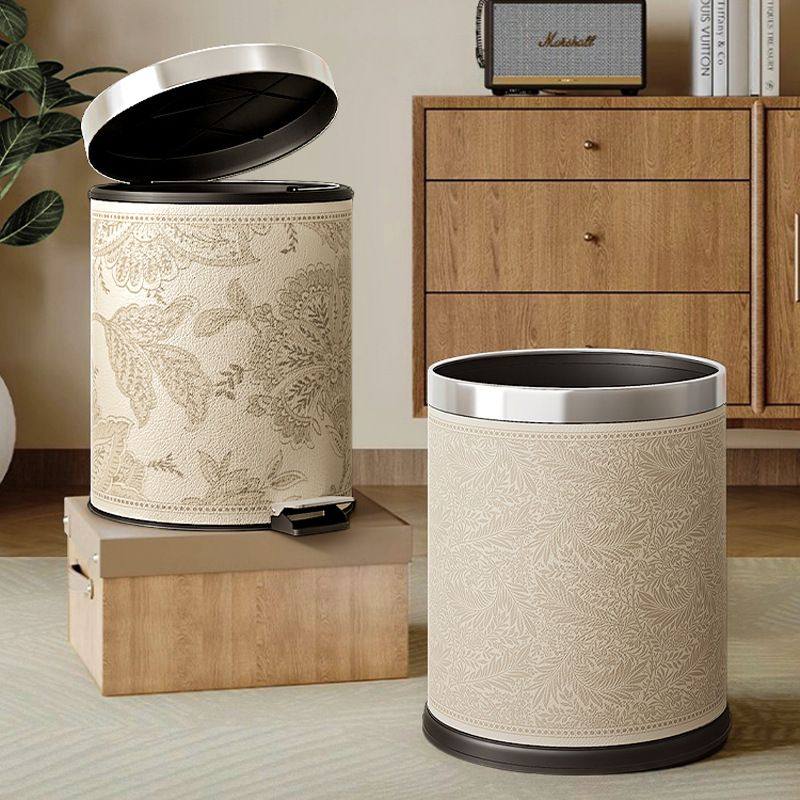 法式中古风家用垃圾桶客厅大号大容量带盖2025高颜值厨房轻奢高档