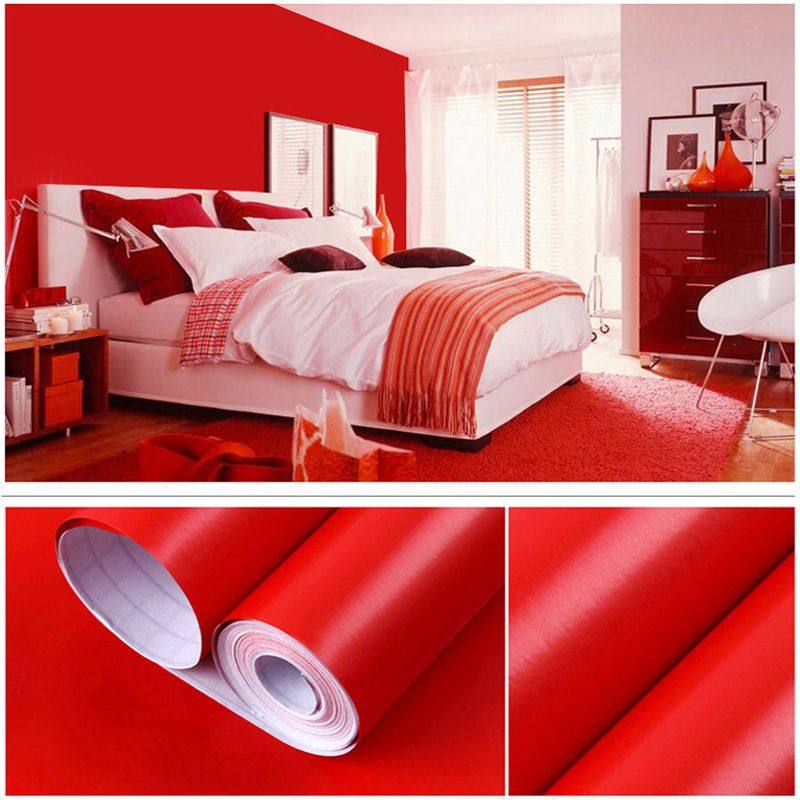 墙纸自粘卧室温馨壁纸防水pvc即时贴纯色红色幼儿园家具翻琪之海,家装主材,PVC墙纸,淘宝优惠券,粉丝福利购,淘宝优惠卷