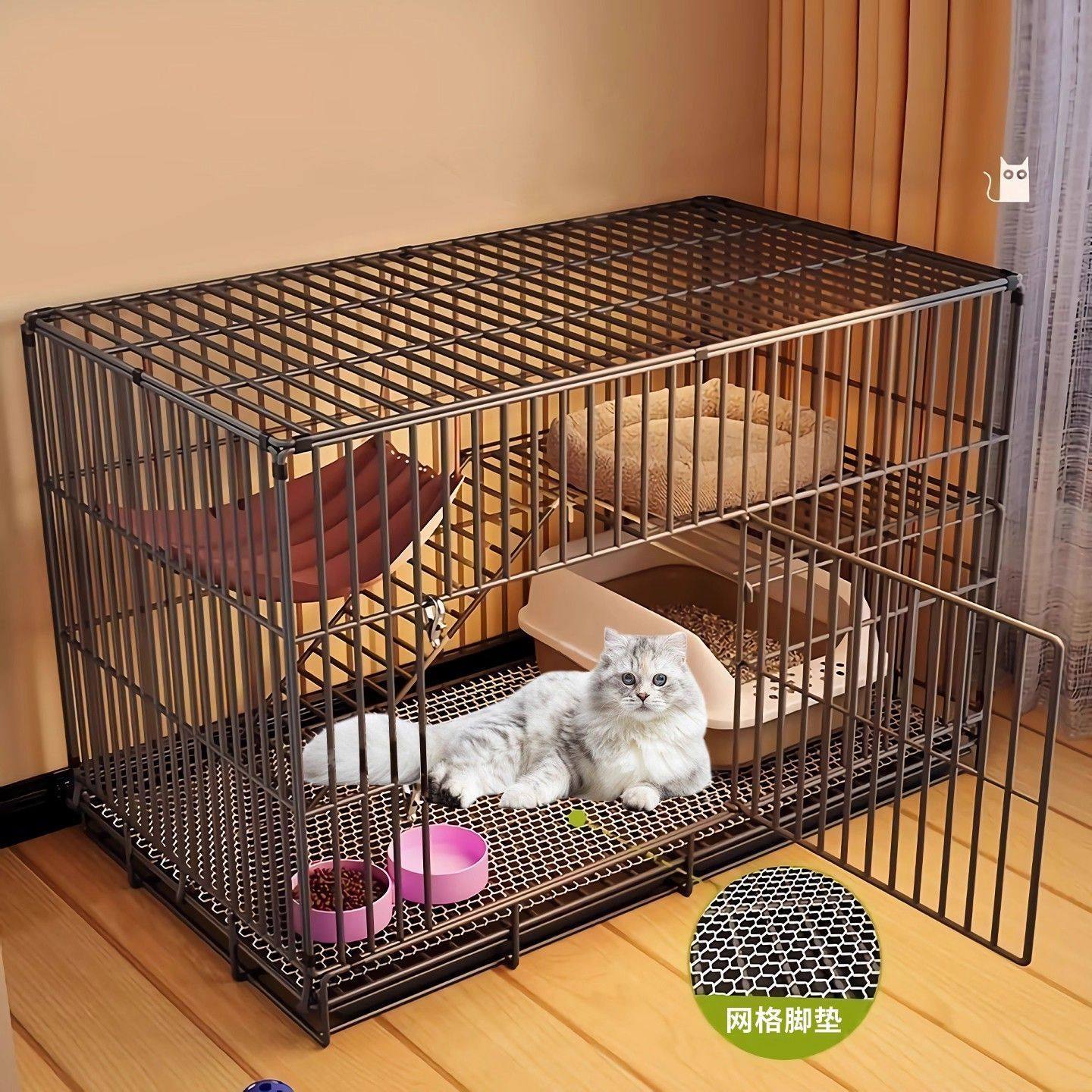 猫笼家用室内双层带厕所一体耐用别墅空间可折叠便携加大猫舍猫窝,宠物/宠物食品及用品,猫笼子/猫别墅,淘宝优惠券,粉丝福利购,淘宝优惠卷