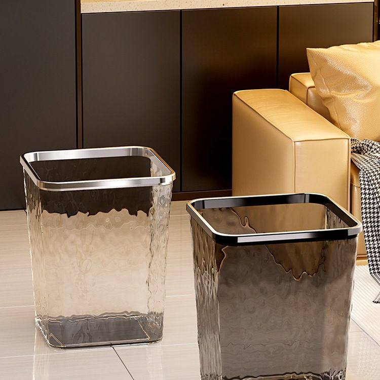 垃圾桶家用2025新款轻奢透明客厅高档卫生间厨房卧室厕所大容量桶