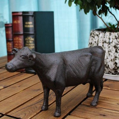 经典复古创意铸铁工艺品老黄牛家居酒店会所装饰铁艺桌面摆件
