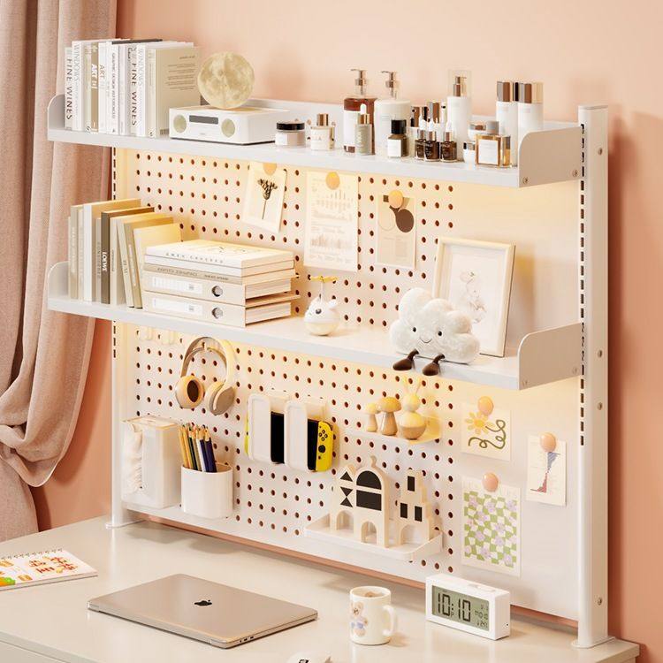 桌面洞洞板置物架书桌多层书架免打孔立式家用学生学习桌上收纳架,收纳整理,收纳洞洞板,淘宝优惠券,粉丝福利购,淘宝优惠卷