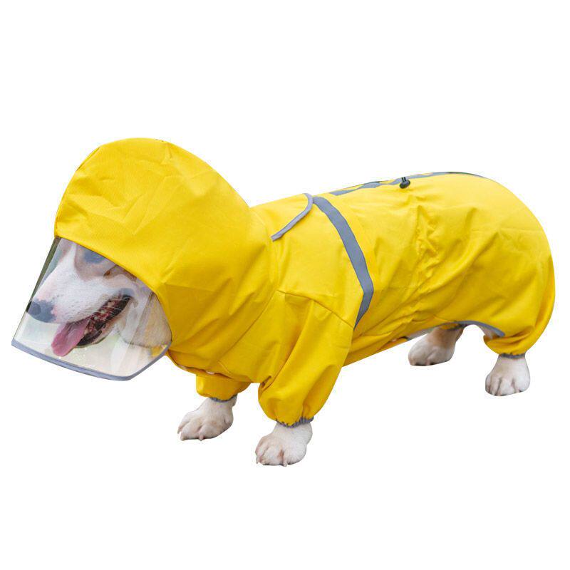 狗狗连帽雨衣四脚全包柯基衣服小中型犬大狗