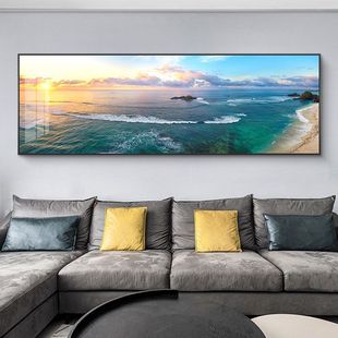 青山绿水客厅装饰画山水风景自然风光挂画现代简约沙发背景墙壁画