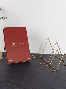 简约装饰杂志瓷盘子支架展示架钟表托架盘架相框证书架托铁艺架子
