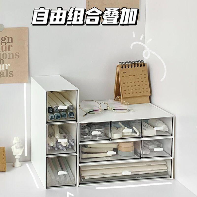 亚克力收纳盒桌面抽屉式塑料家居用品化妆储物盒宿舍桌上包邮