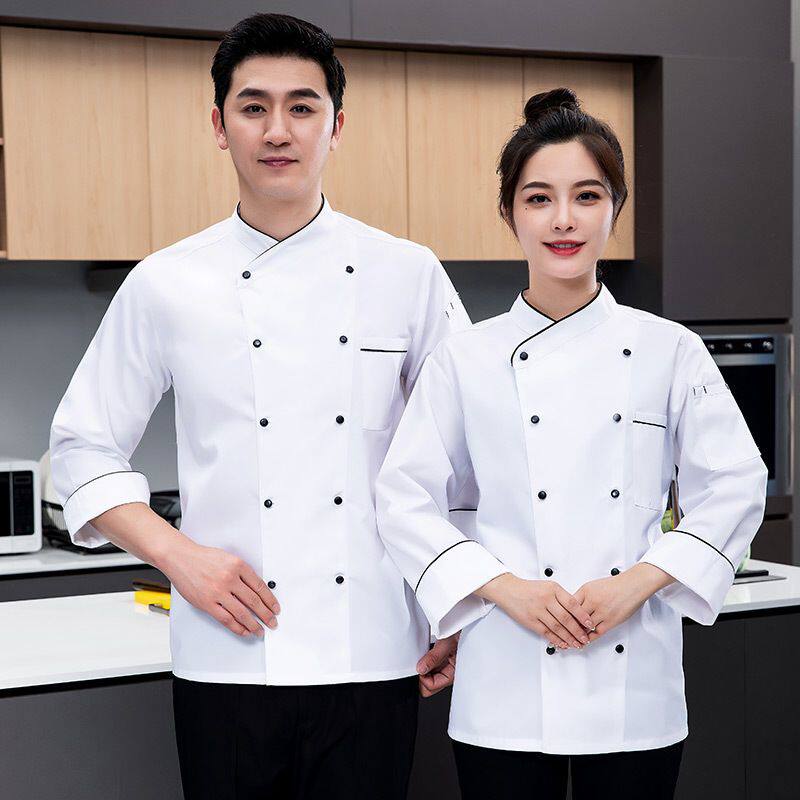 厨师服长袖秋冬厨房后厨食堂餐厅饭店工衣制定男女厨师工作服餐饮