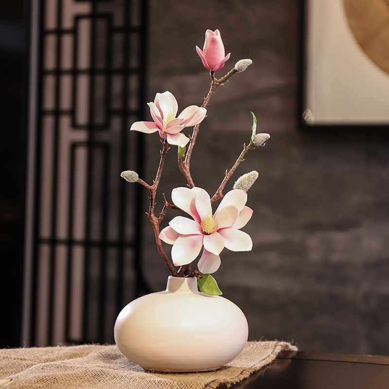 新中式创意高档古典玉兰花仿真花艺套装客厅家居装饰品假花摆件布,家居饰品,仿真花/假花,淘宝优惠券,粉丝福利购,淘宝优惠卷