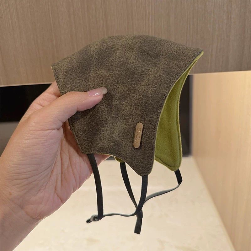 冬季新品麂皮绒保暖口罩骑行出行防风防寒加厚高颜值时尚复古面罩