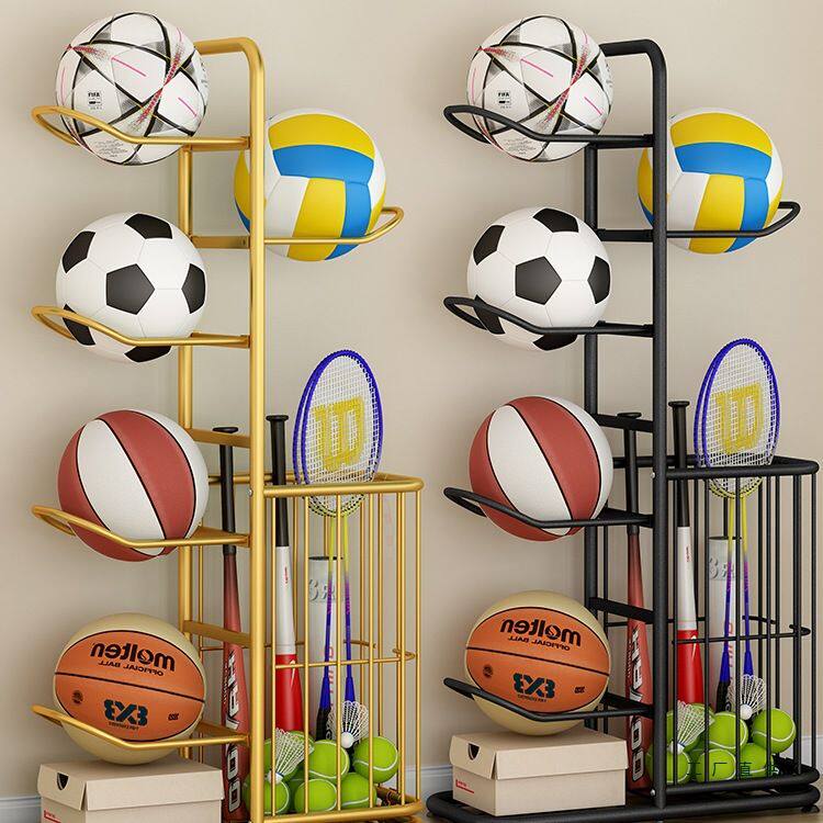 篮球收纳架家用室内简易足球排球整理收纳筐儿童球类摆放置物架子