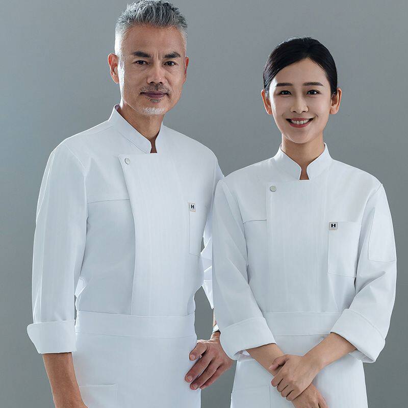 酒店厨师长工作服白色饭店西餐蛋糕烘焙火锅食堂总厨秋冬