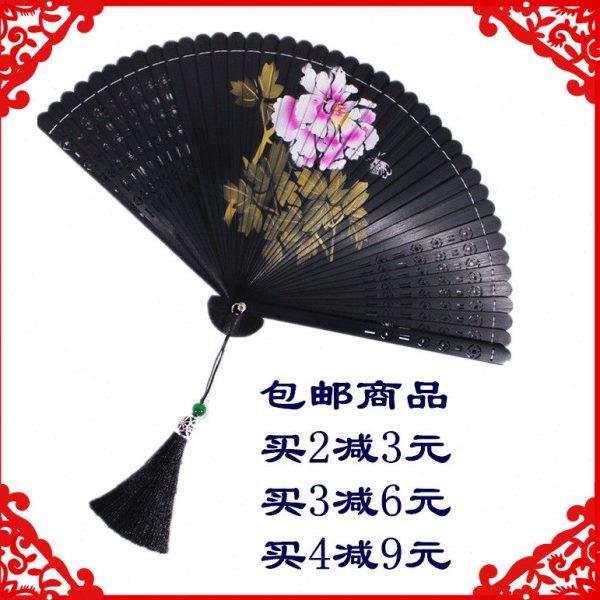 中国风全竹折扇镂空彩绘雕刻手工女式折扇日用复古扇子古风工艺扇,居家日用,扇子,淘宝优惠券,粉丝福利购,淘宝优惠卷