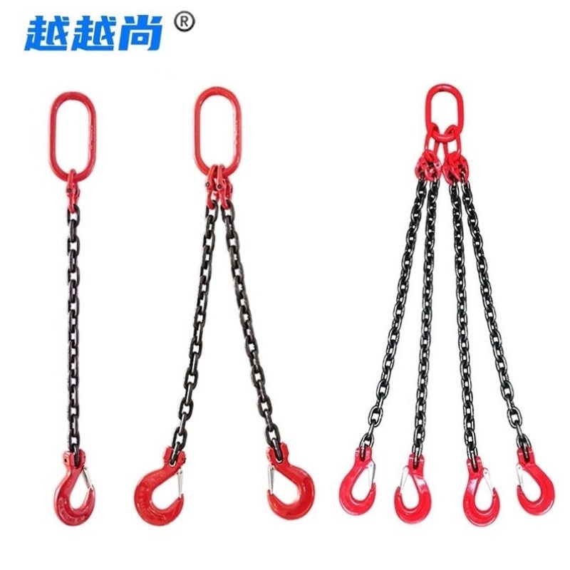 越越尚起重炼条吊索具o16吨4腿2米起重吊钩吊环组合铁炼起重吊具