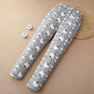 保暖棉花保暖裤 纯手工棉花棉裤 女士居家修身 加厚高腰棉裤 冬季