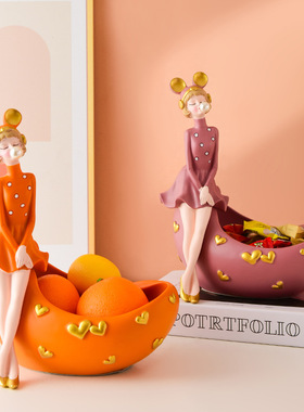 创意轻奢泡泡女孩家居收纳摆件客厅玄关收纳托盘居家装饰摆设礼物