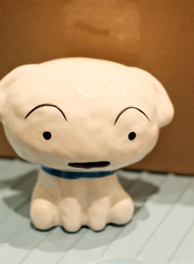 复古怀旧中古小白狗狗存钱罐新酱摆件装饰玩具桌面公仔情侣礼物