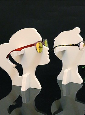 白色人脸头模墨镜陈列道具眼镜店橱窗装饰近视太阳眼镜展示架子