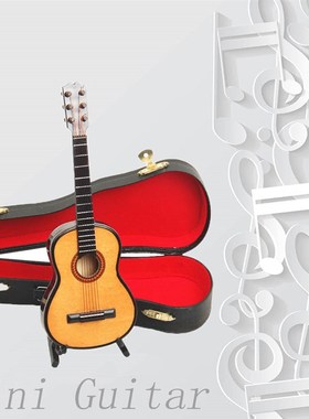 迷你古典吉他模型创意摆件乐器模型吉J他盒娃娃饰品道具生日礼物