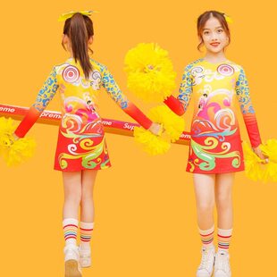 服队拉啦啦队团队竞技比赛表演服拉中国风篮球健美操啦啦操演出服