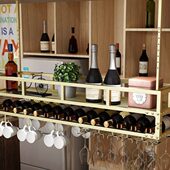 悬挂吊置物架家用架红酒杯架倒挂高脚杯红酒酒架摆件酒柜酒吧吧台