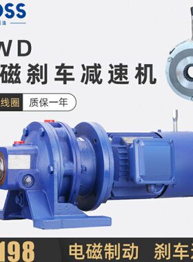 B0马达38铜芯YEJ制刹车三电动摆线针轮减速机普斯相磁国标WD电机