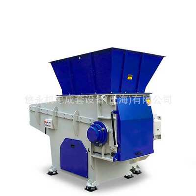塑料废金属固废单轴撕碎机破碎机管材粉碎机悠永塑料金属粉碎机