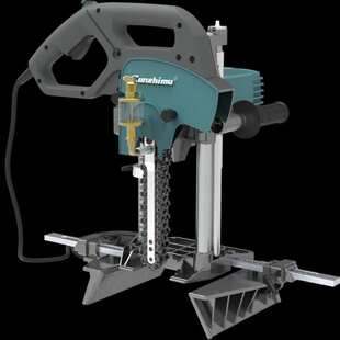 古凉亭木屋方木圆木打孔机链式榫卯机开卯机便携式开料机木工机械