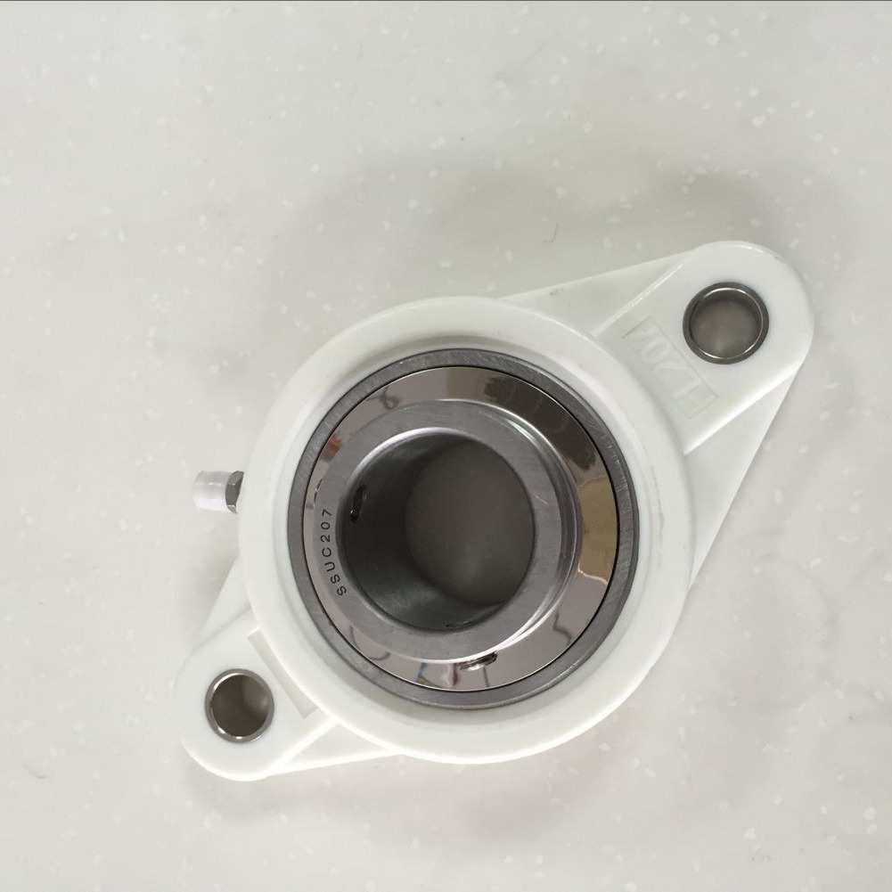 白色塑料轴承座P205F205FL205塑料带座轴承座不锈钢带底座耐腐