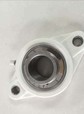 白色塑料轴承座P205F205FL205塑料带座轴承座不锈钢带底座耐腐