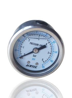 广州东莞供ACUTE不锈钢压力表轴向充油耐震液压表YN40Z6BARG1/8