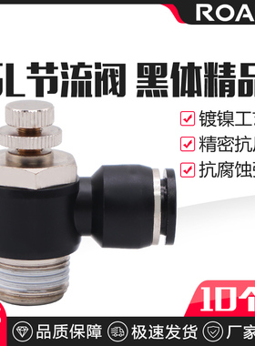 气管快插黑色帽调速节流阀SL4 SL6 SwL8 SL10 SL12-M5/01/02/03/0