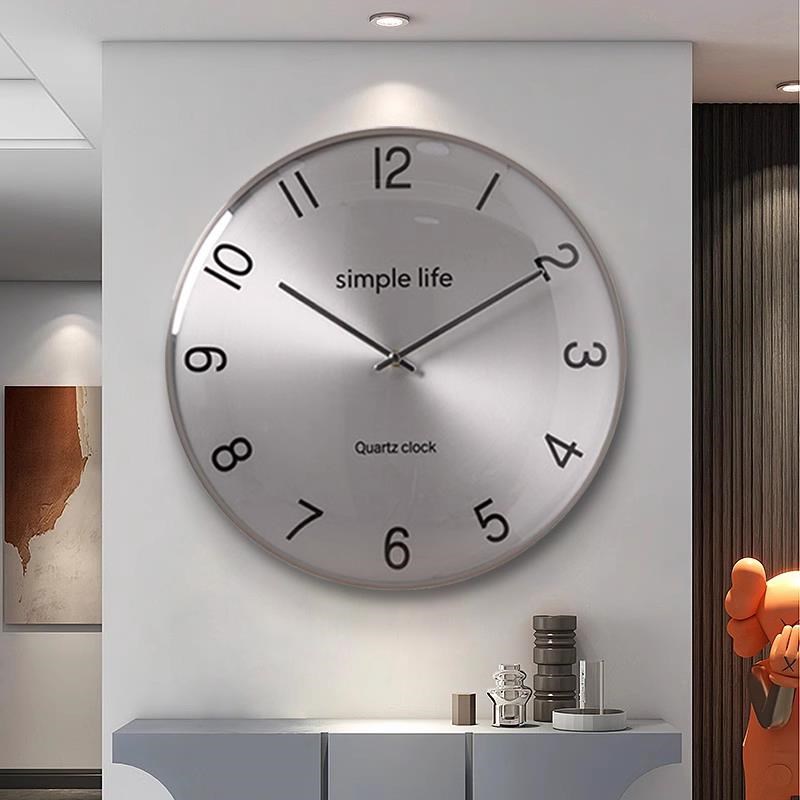 客厅2024新款简约大q气钟表现代免打孔创意时钟轻奢挂墙高级小挂