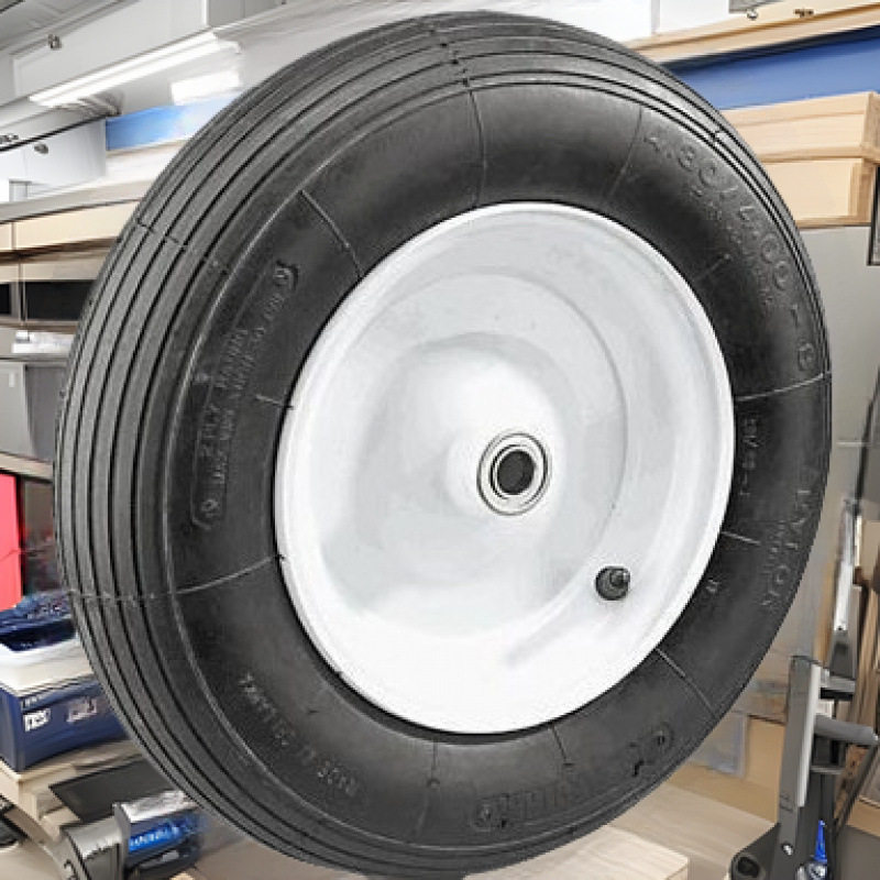 4.00-8手推车轮子充气轮打气轮胎工具车轮16寸橡胶轮工业脚轮