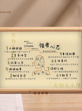 强者心态励志文字相框摆台送礼