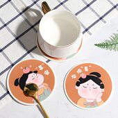 防烫国潮餐垫杯垫茶杯垫桌垫女创意子餐桌隔热垫古风唐仕国风装 饰