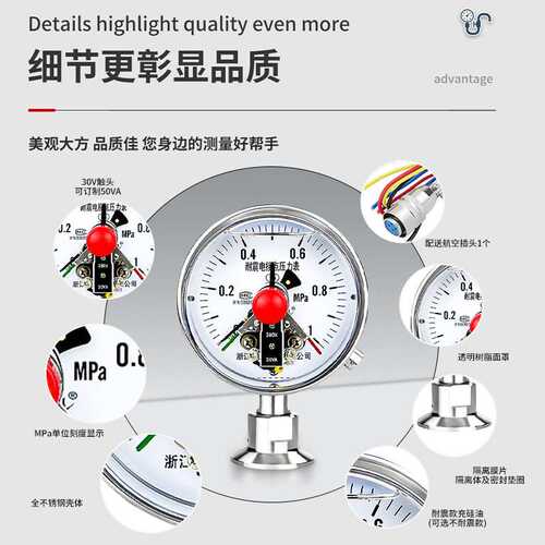 YNXCTP100BF-1食品处理用精密压力控制卫生型隔膜电接点压力表