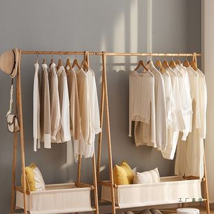 衣架落地卧室挂衣架可折叠房间挂衣服的架子日式家用简易衣帽架
