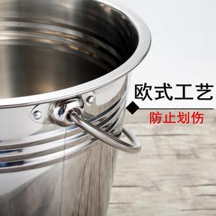 不锈钢水桶手提式家用幼儿园带盖提桶大容量铁桶食堂小桶油桶新款