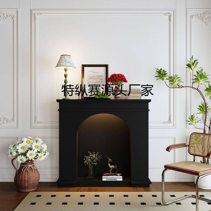 法式奶油壁炉发光装饰柜简约网红客厅置物柜拍摄玄关ins民宿成年