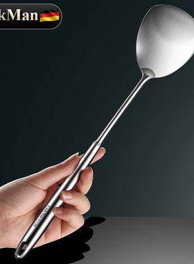 304不锈钢锅铲迷你盾形铲头厨房家用防烫手柄宿舍户外炒菜铁铲z^