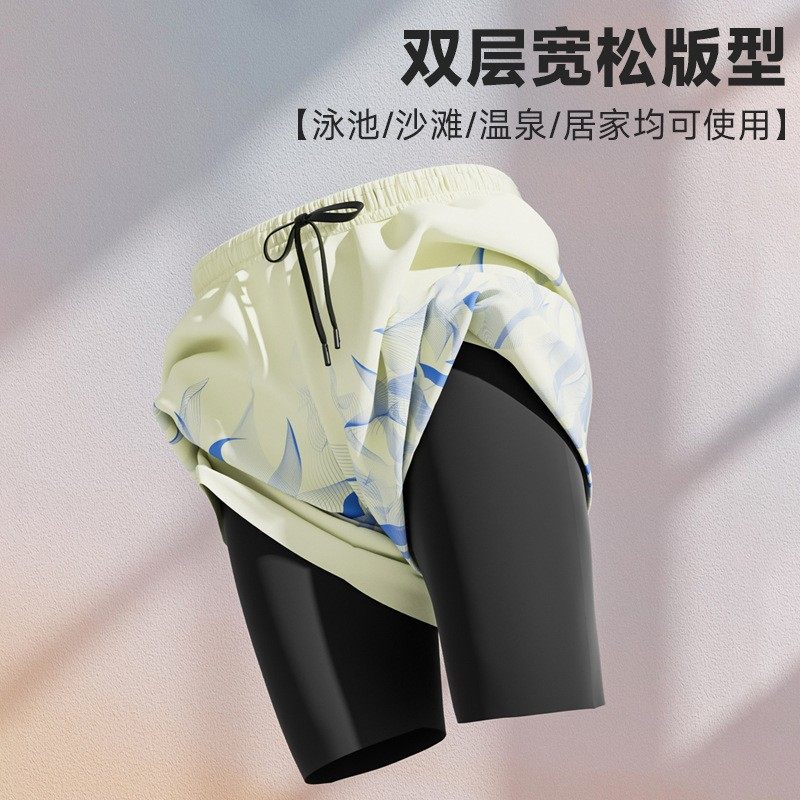 成人男士游泳装备温泉五分游泳裤泳裤男款新款速干大码防尴尬