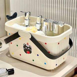 学生宿舍手提沥水篮2025新款加厚大容量化妆品收纳浴室沐浴洗澡