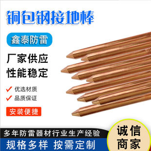 铜包钢接地棒镀铜接地棒铜包钢接地棒接地棒锥形尖头钢接地棒