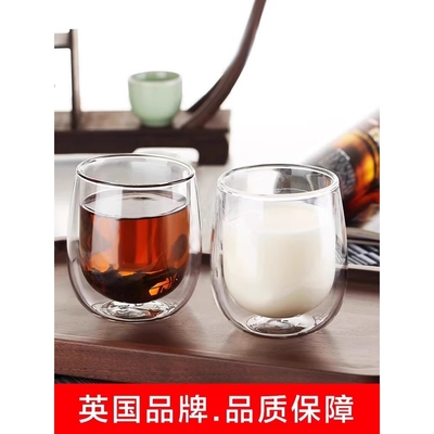 小雨点双层玻璃杯家用隔热防烫水杯办公待客茶杯子水壶套装耐高温