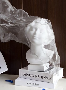 留连艺术小女孩面纱人物雕塑法式吹泡泡雕像艺术装饰品创意摆件