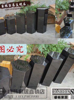定制烤漆六角地台 服装展台模特展示台橱窗展台黑色木质圆形地台