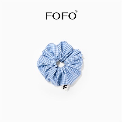FOFO包包配饰挂件高级感洋气时尚小众韩系格子发圈弹力皮筋挂饰