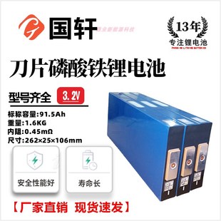 全新A品国轩刀片磷酸铁锂电池3.2V91.5安两轮三轮车动力储能驻车