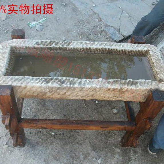 石槽鱼缸木架流水景观子老汉花盆白槽洗手盆牛槽石马玉槽老老石头