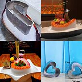 海鲜姿造型刺身摆三文鱼不锈钢冰JS柱型装 饰模具柱模具冰盘 饰冰装